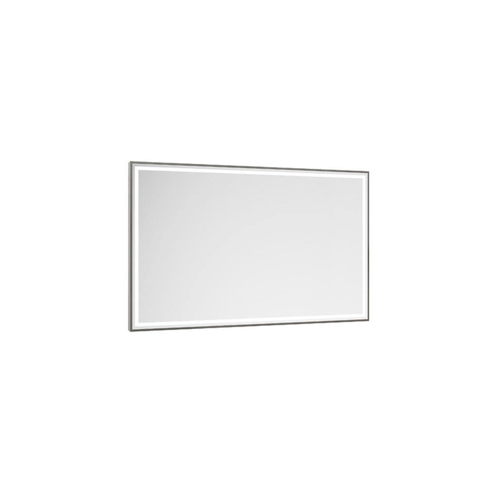 Product Cut out image of the Abacus Line Matt Silver Framed 1200mm x 600mm LED Mirror